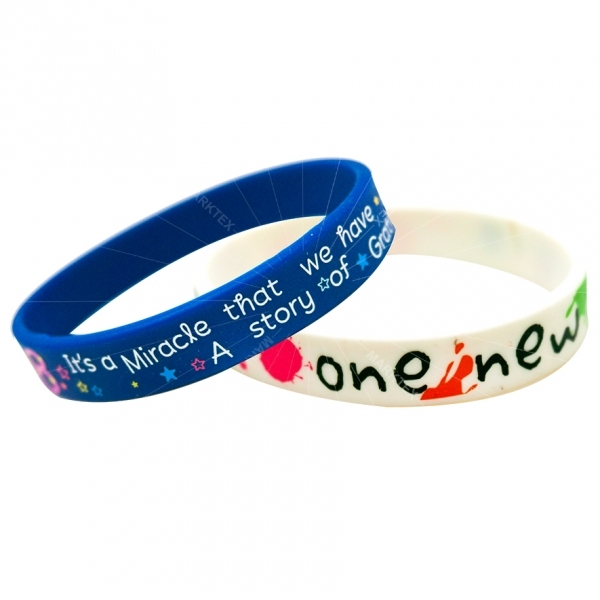 Printed logo silicone wristband