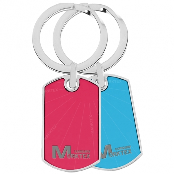 Zinc alloy dog tag keychain