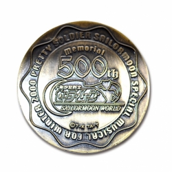 ダイヤモンドカットエッジの銅プレス記念コイン